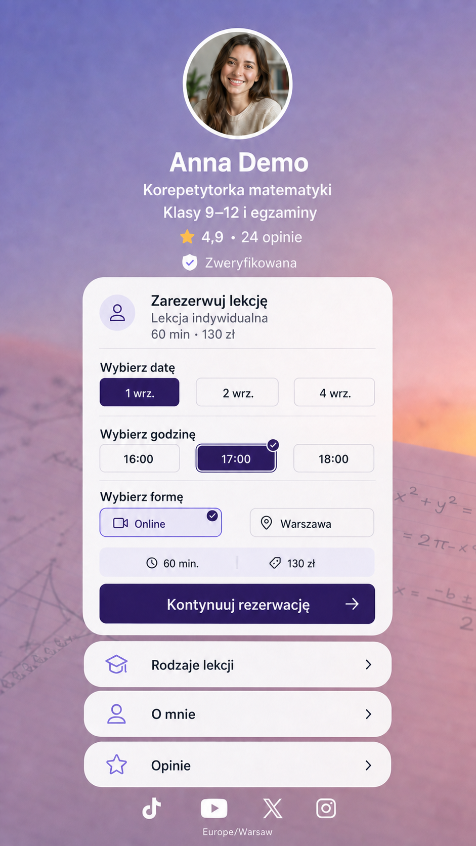 Cyfrowa wizytówka, która zamienia zainteresowanie w zgłoszenia na lekcje
